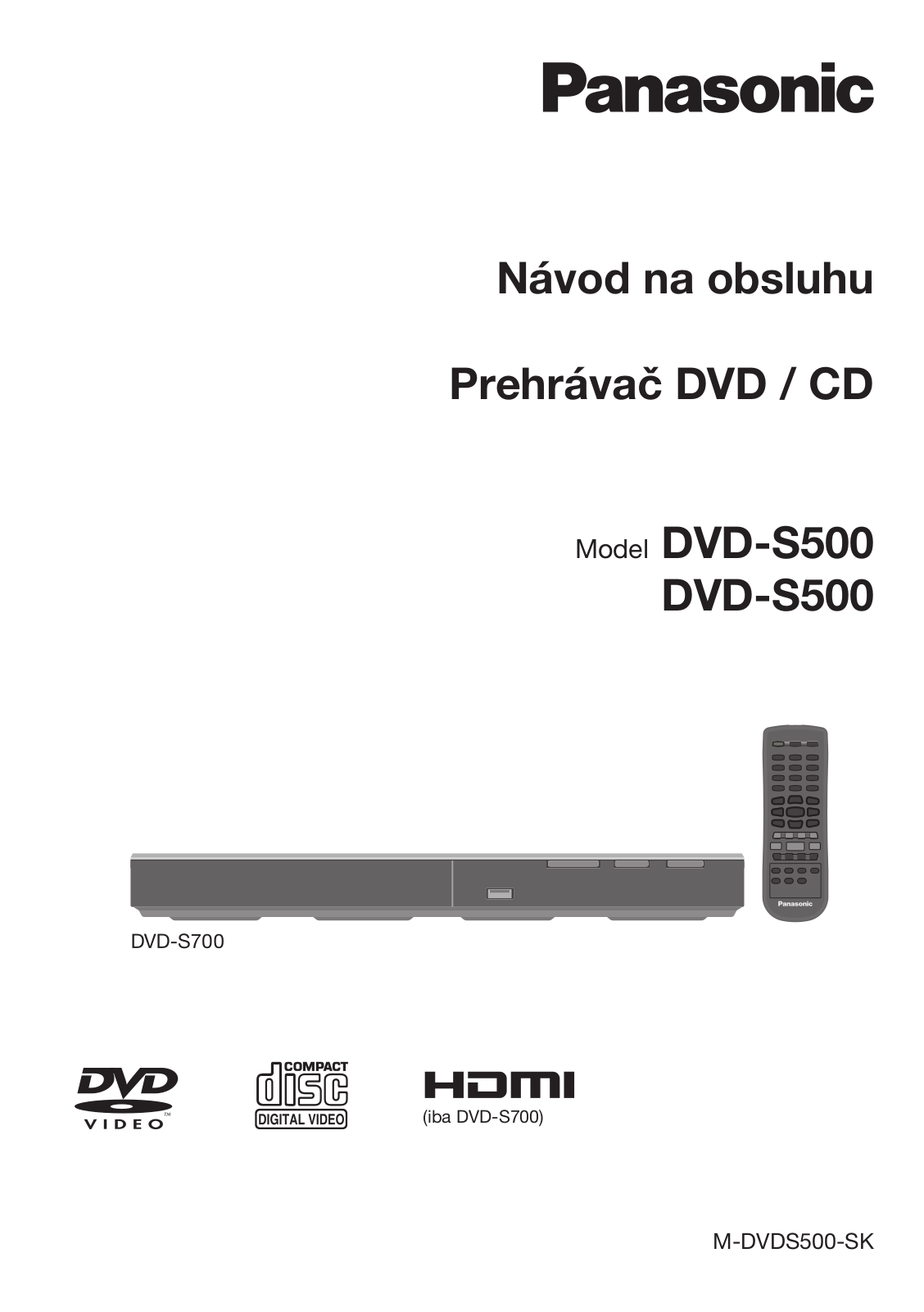 Panasonic DVD-S500 User Manual