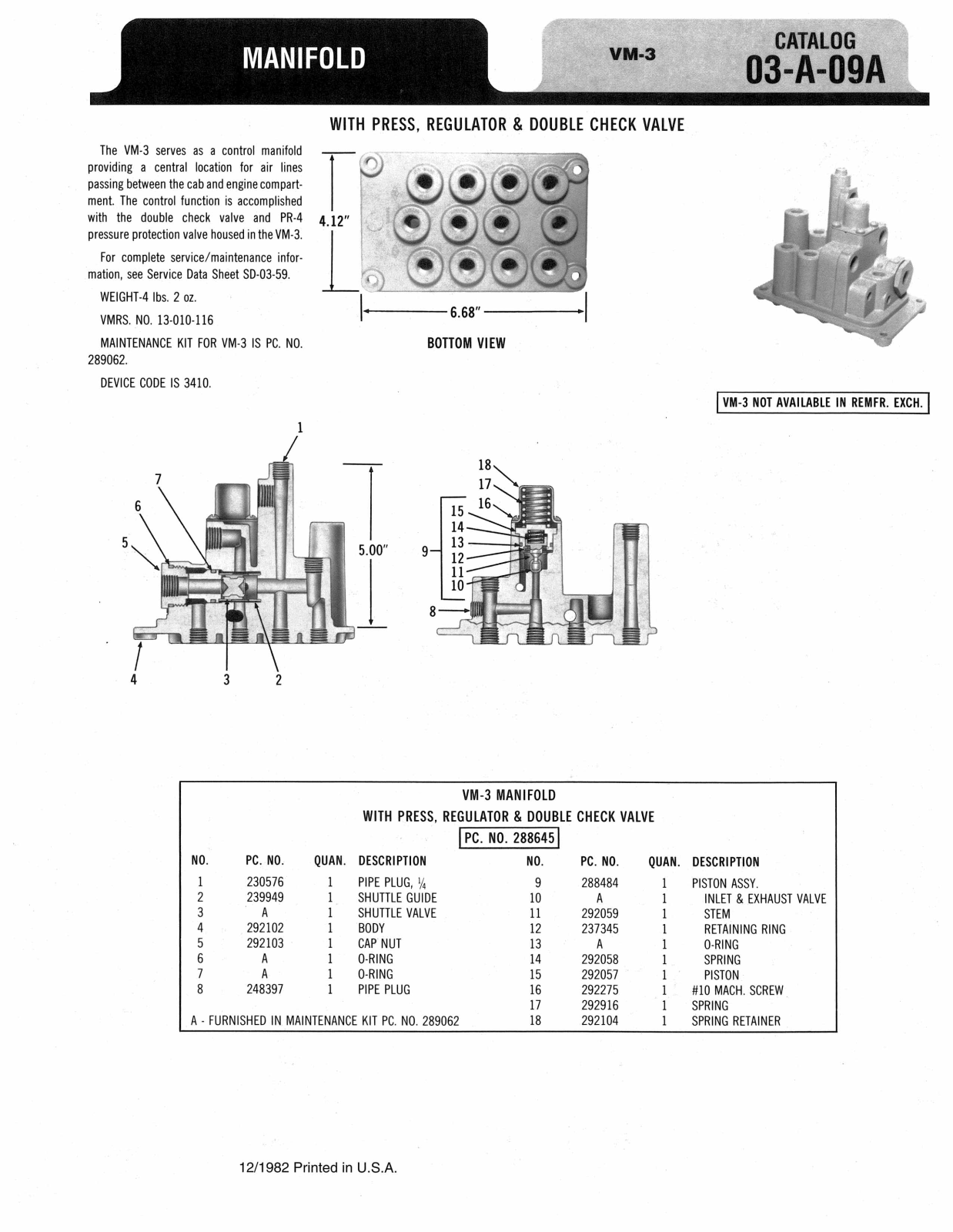 BENDIX 03-A-09A User Manual