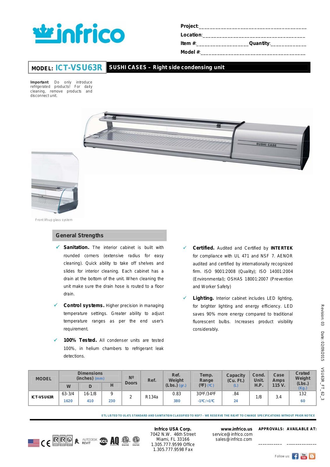 Infrico ICT-VSU63R User Manual