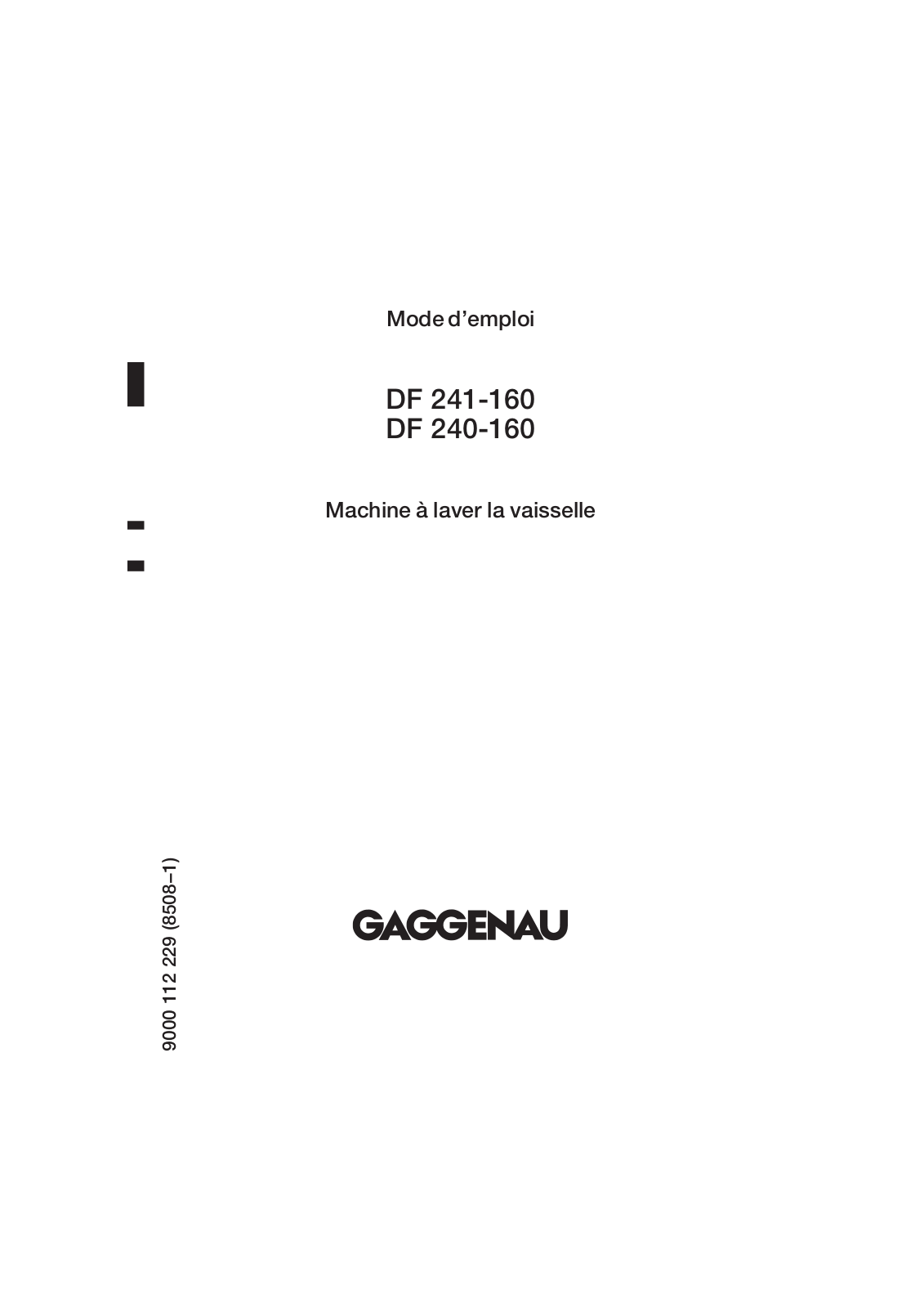 GAGGENAU DF 240160, DF 241160 User Manual