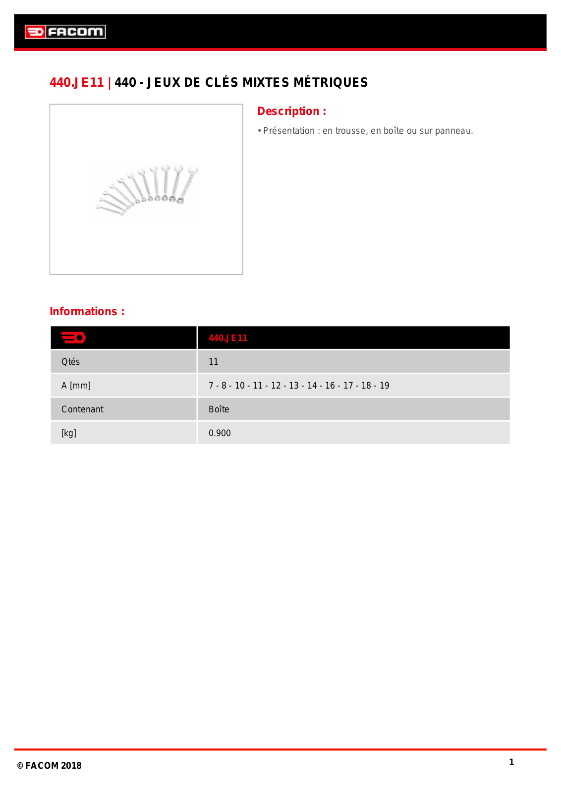 Facom 440.JE11 Specification - ManualMachine.com