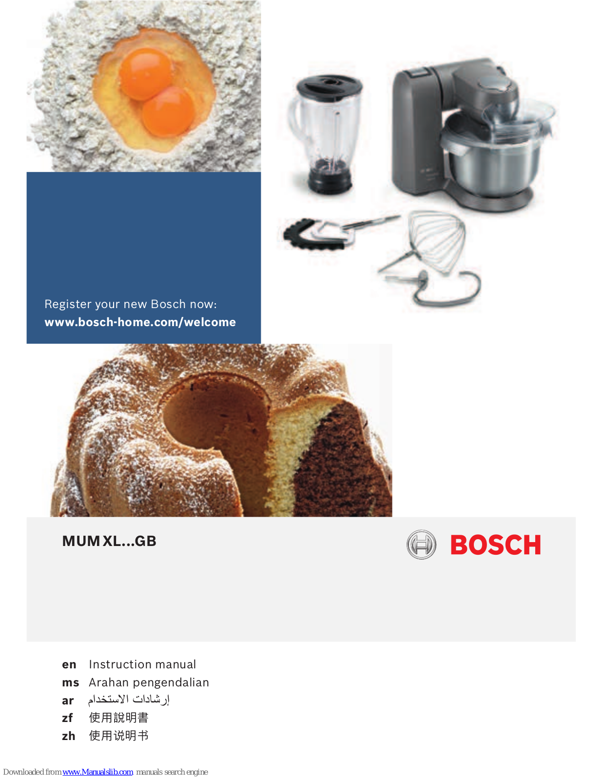 Bosch MUM XL...GB Instruction Manual