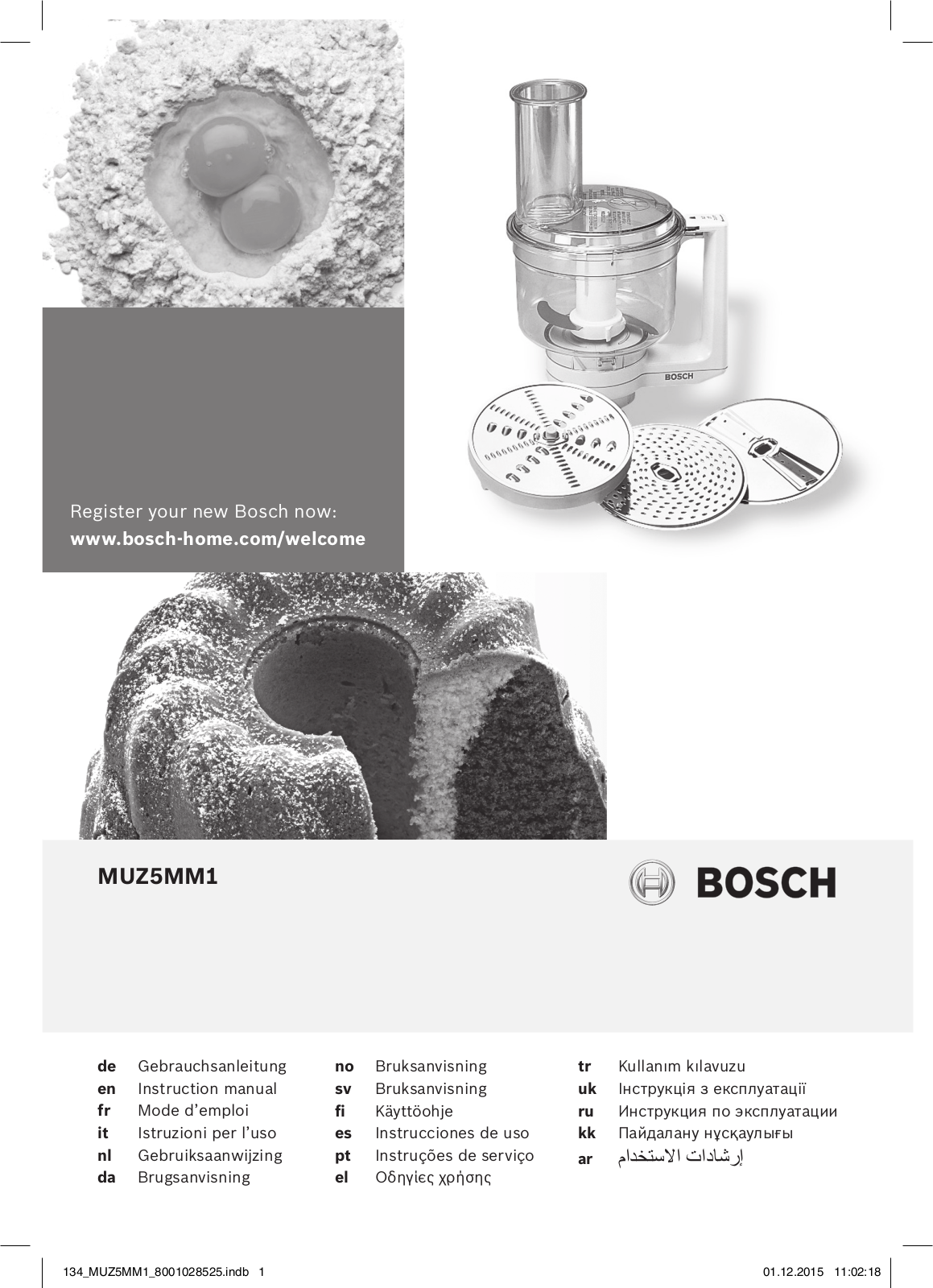 Bosch MUM59M55 Instruction manual