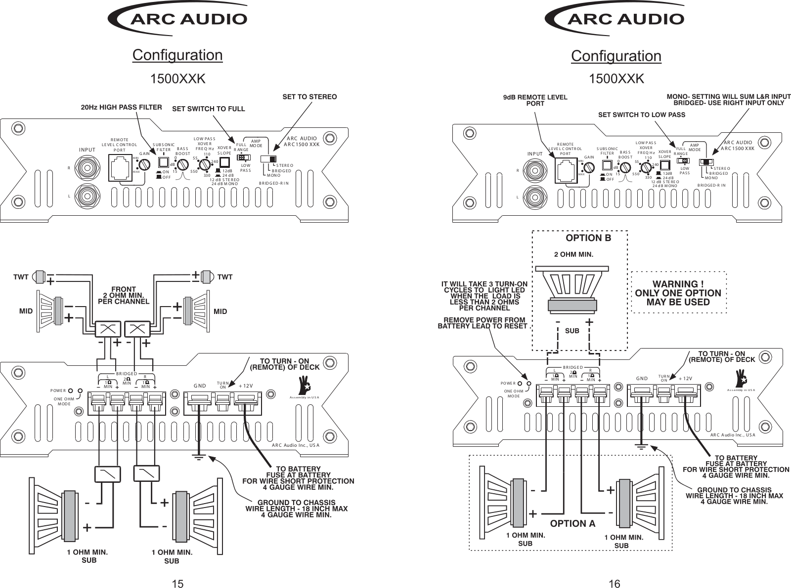 ARC Audio 1500-XXK Owners manual