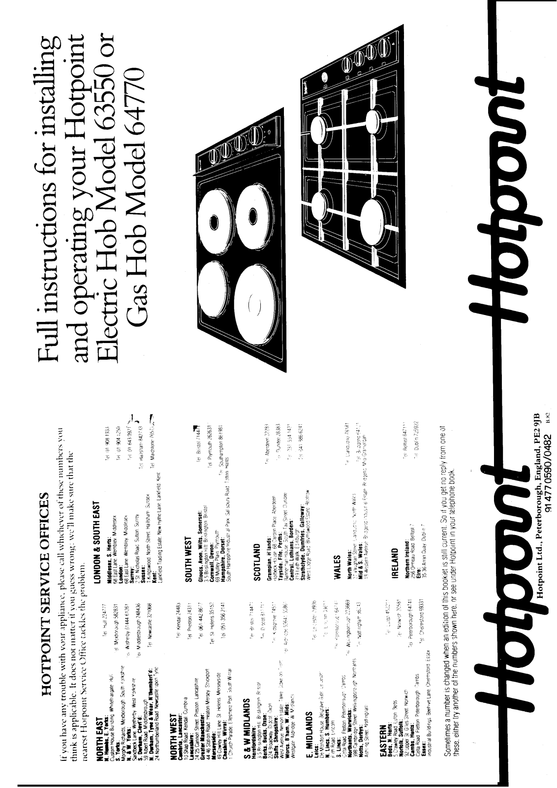 Hotpoint 63550 User Manual