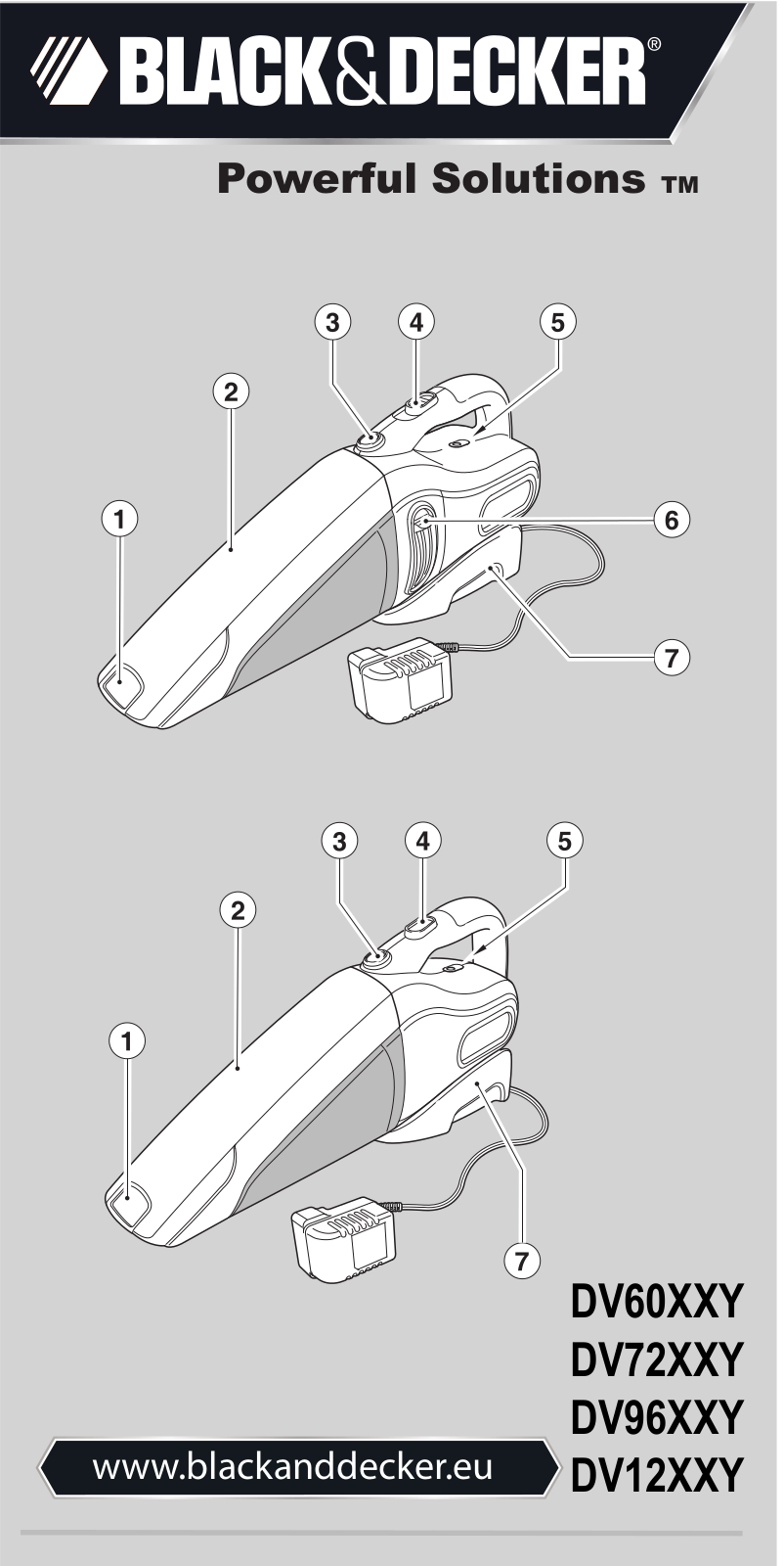 BLACK & DECKER DV1205, DV7205 User Manual