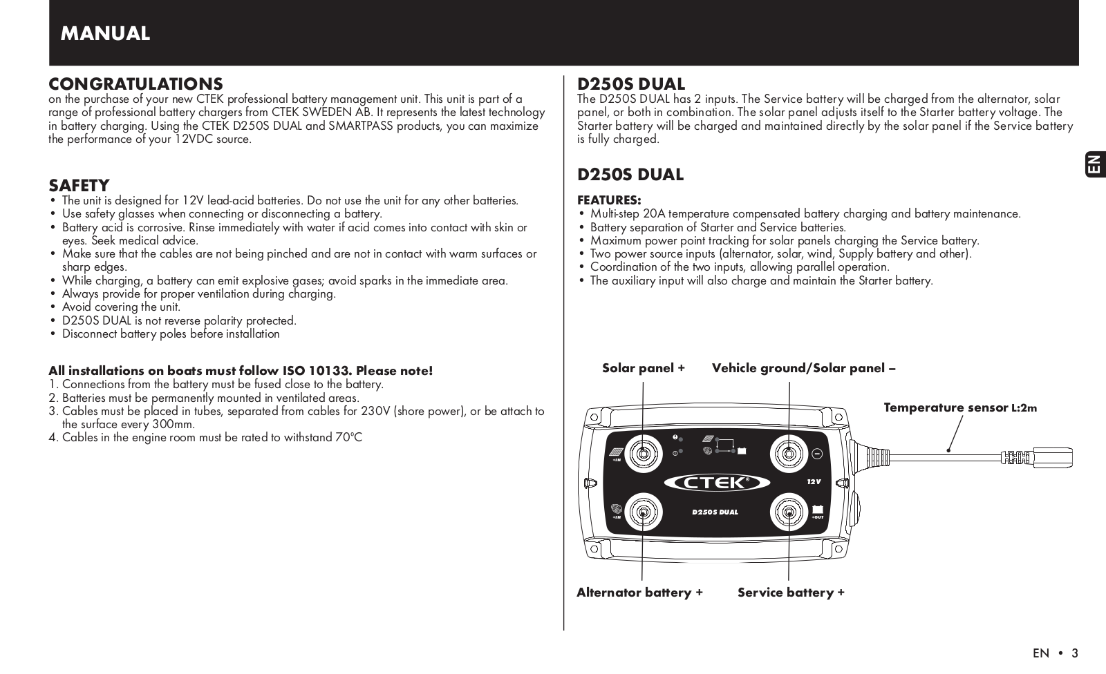 CTEK D250S, SmartPass User guide