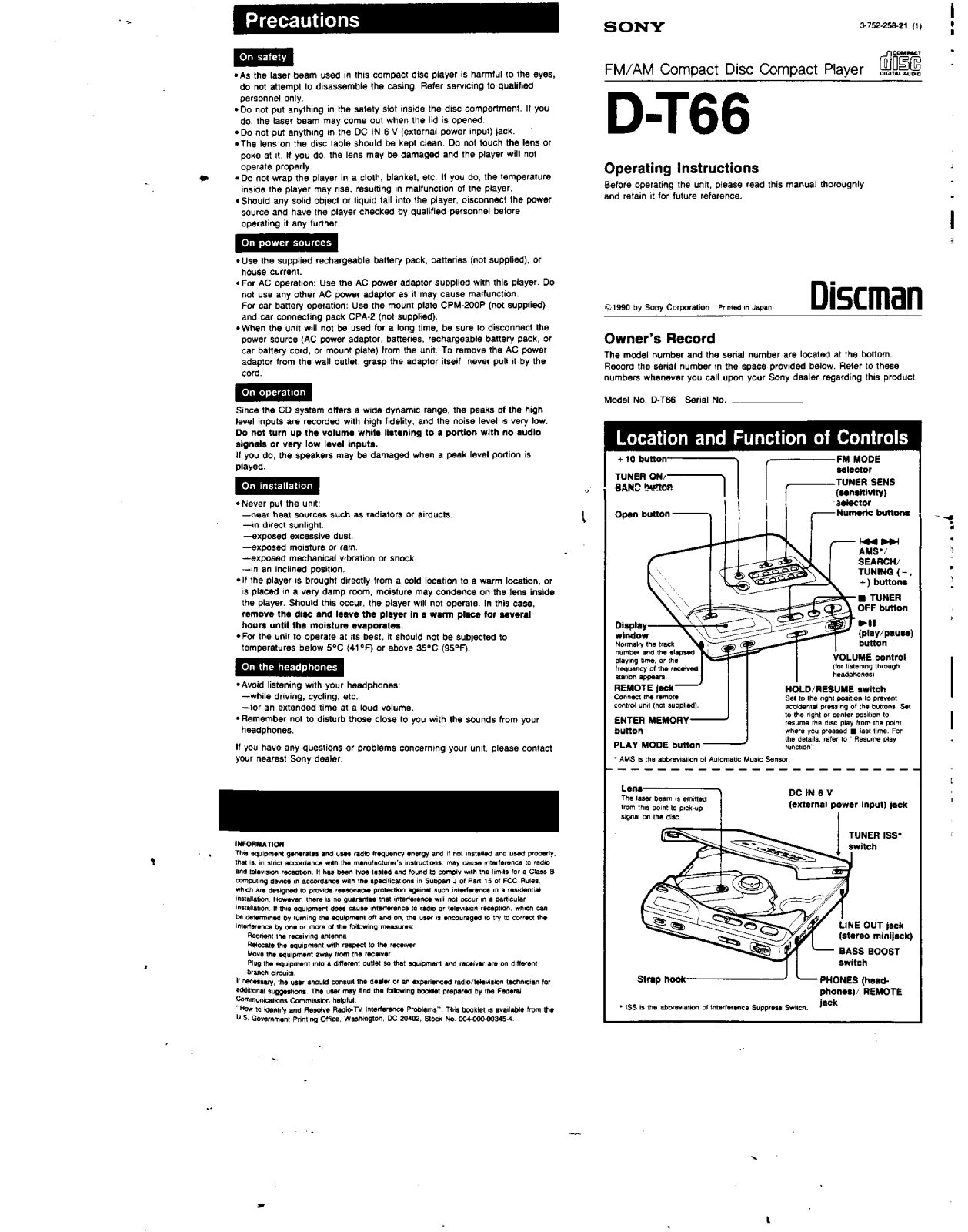 Sony DT66 User Manual