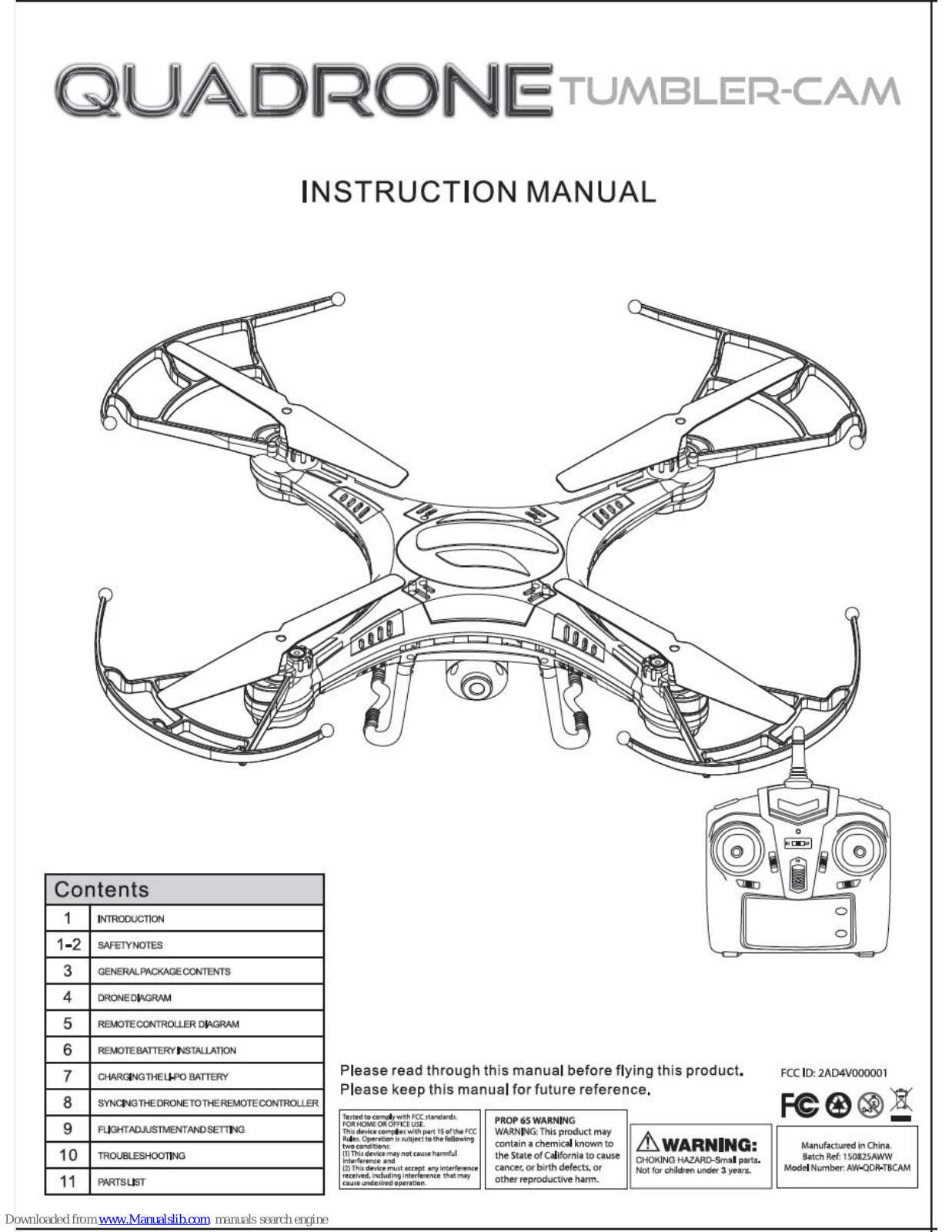 Quadrone AW-QDR-TBCAM Tumbler-Cam Instruction Manual