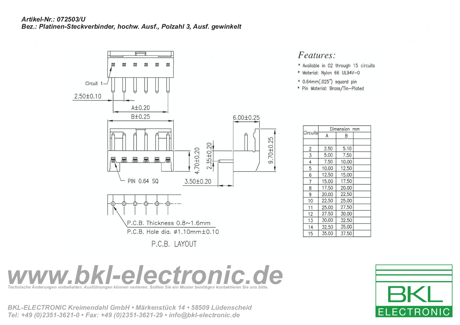 BKL PS 25/3UG Datasheet - ManualMachine.com