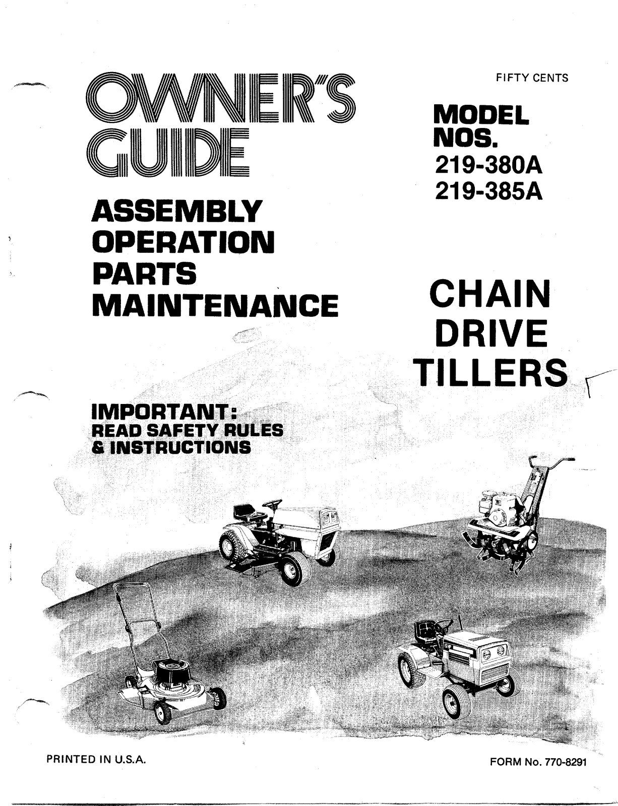 Mtd 219-380a, 219-385a owners Manual