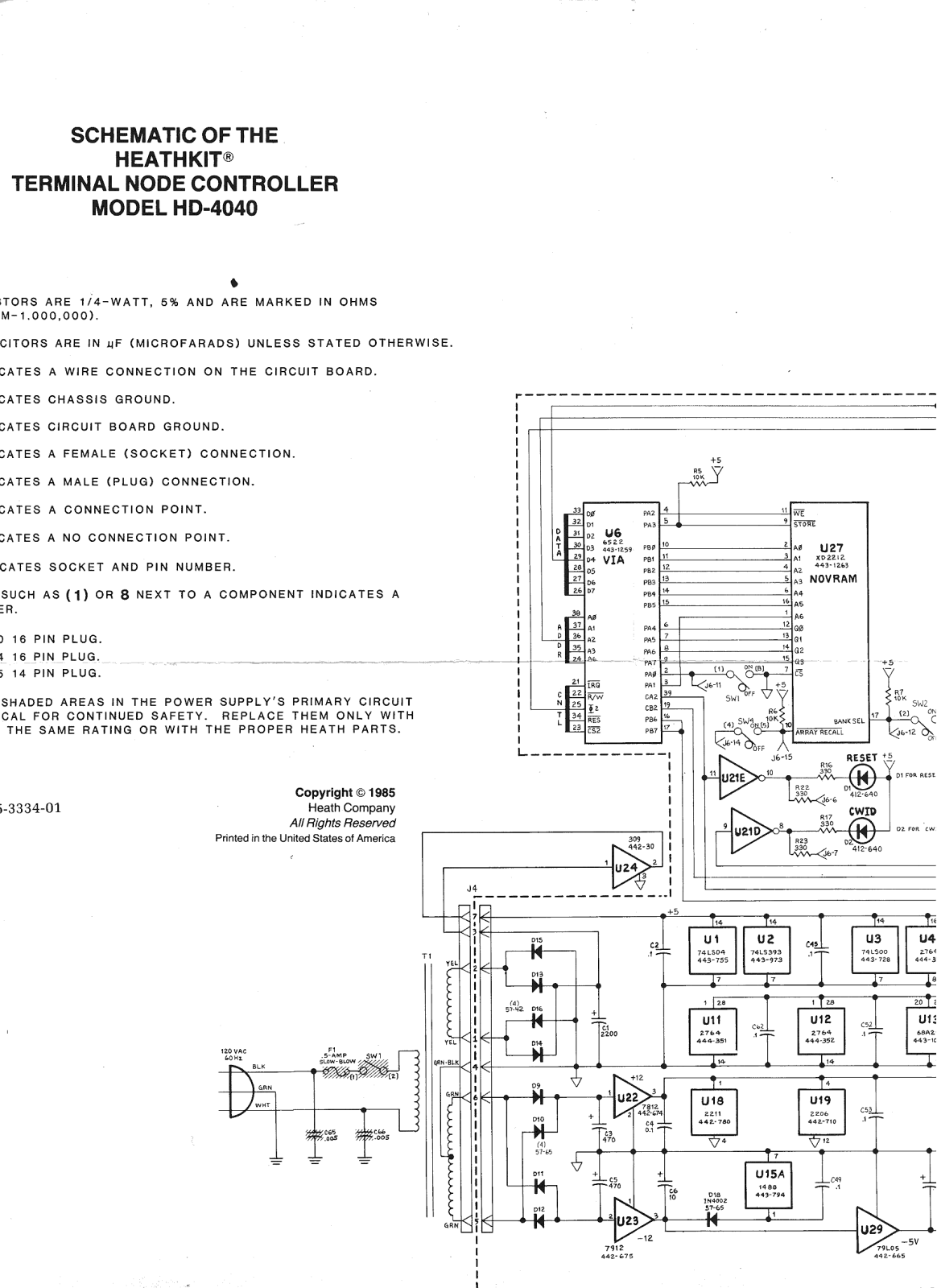 Heath Company HD-4040 Schematic