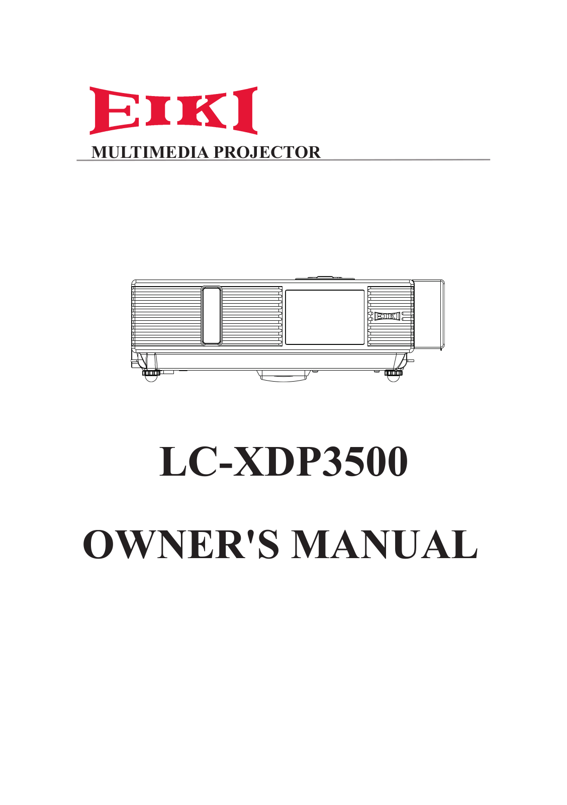 EIKI LC-XDP3500 User Manual