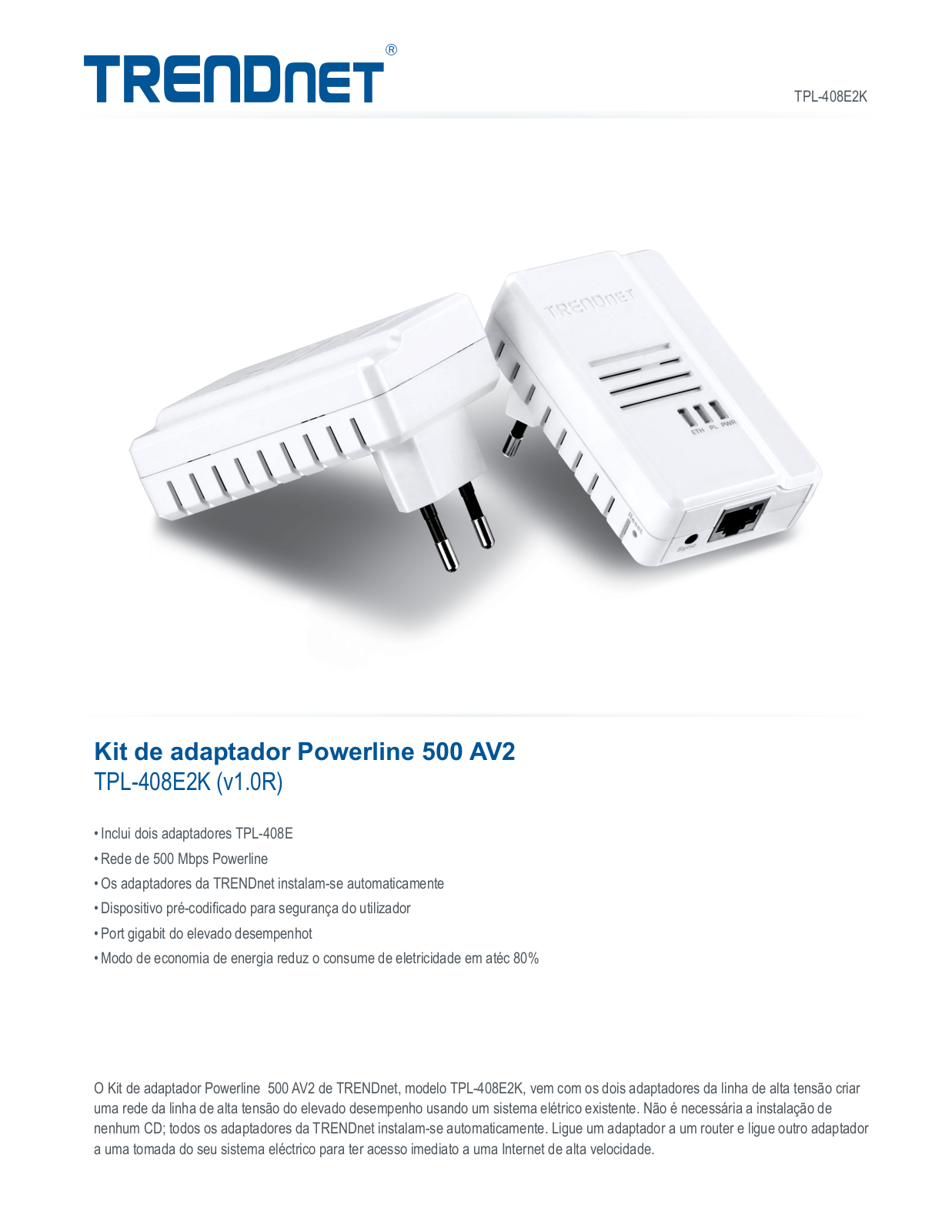 Trendnet TPL-408E2K Datasheet