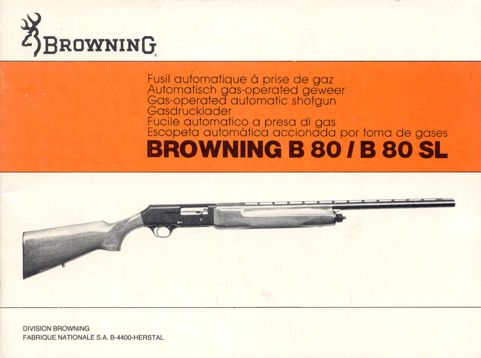 BROWNING B80, B80 SL User Manual