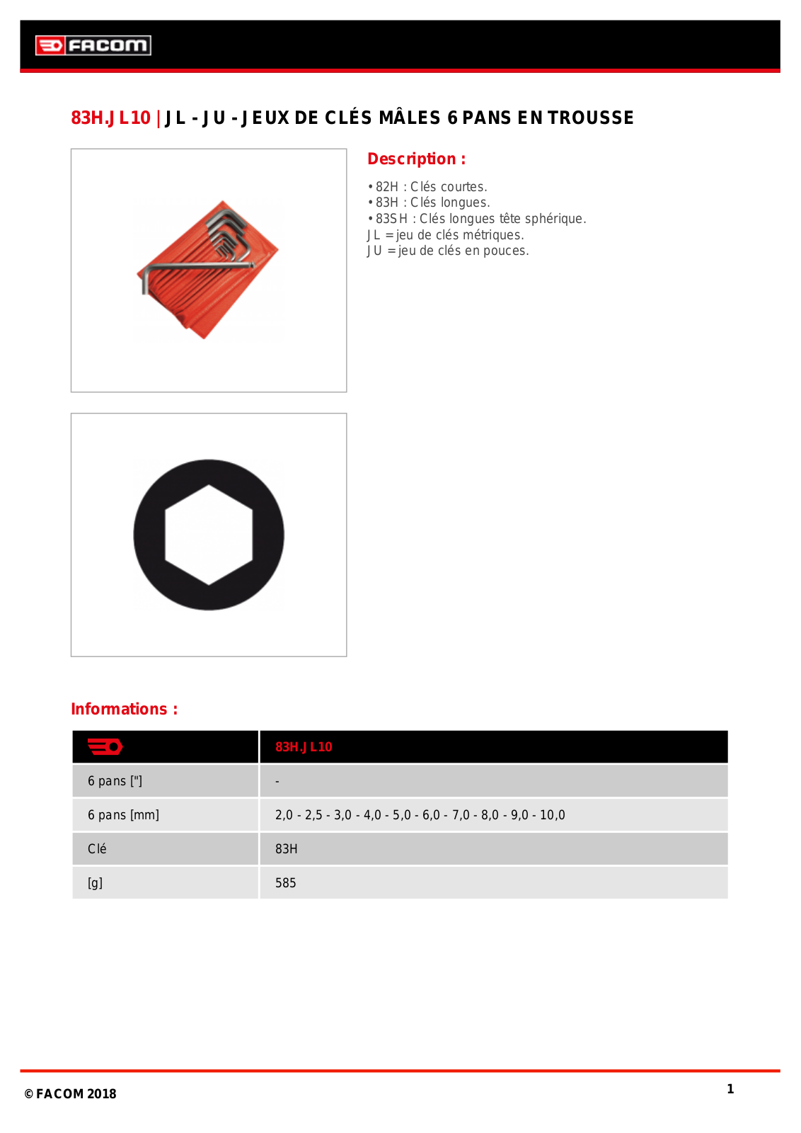 Facom 83H.JL10 Specification - ManualMachine.com