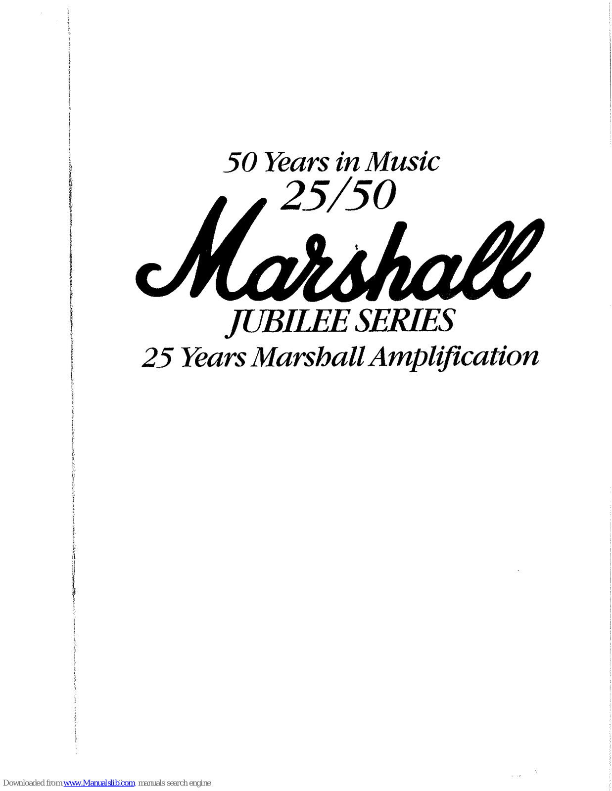 Marshall Amplification 2555, 2550, 2553, 2551A, 2551B User Manual