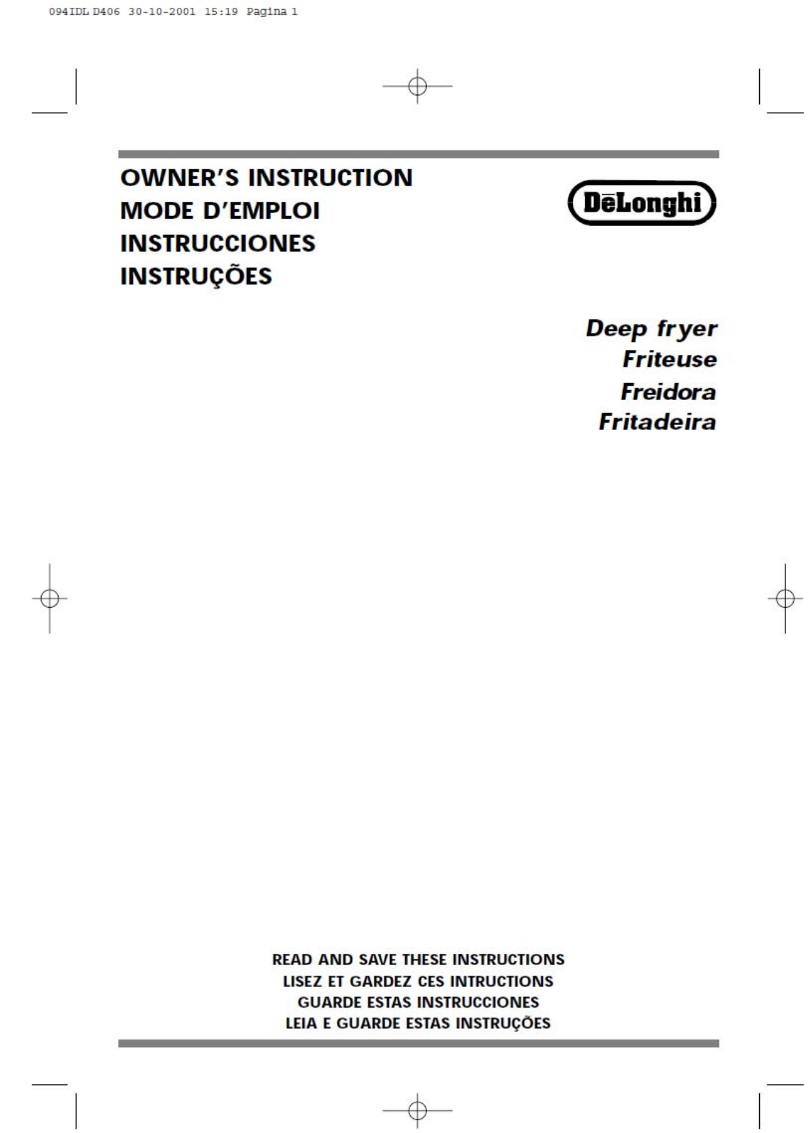 Delonghi D406dz Owner's Manual