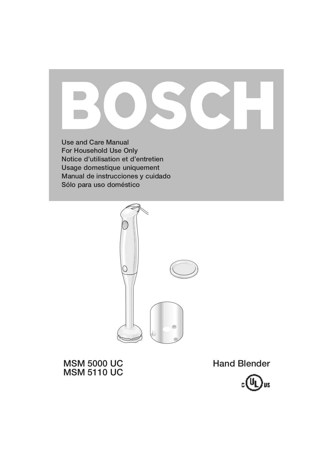 Bosch MSM 5110 UC, MSM 5000 UC User Manual