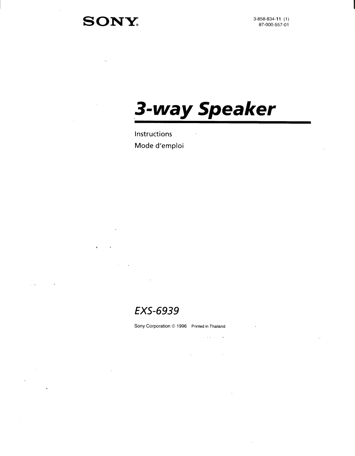 Sony EXS6939 Operating Manual