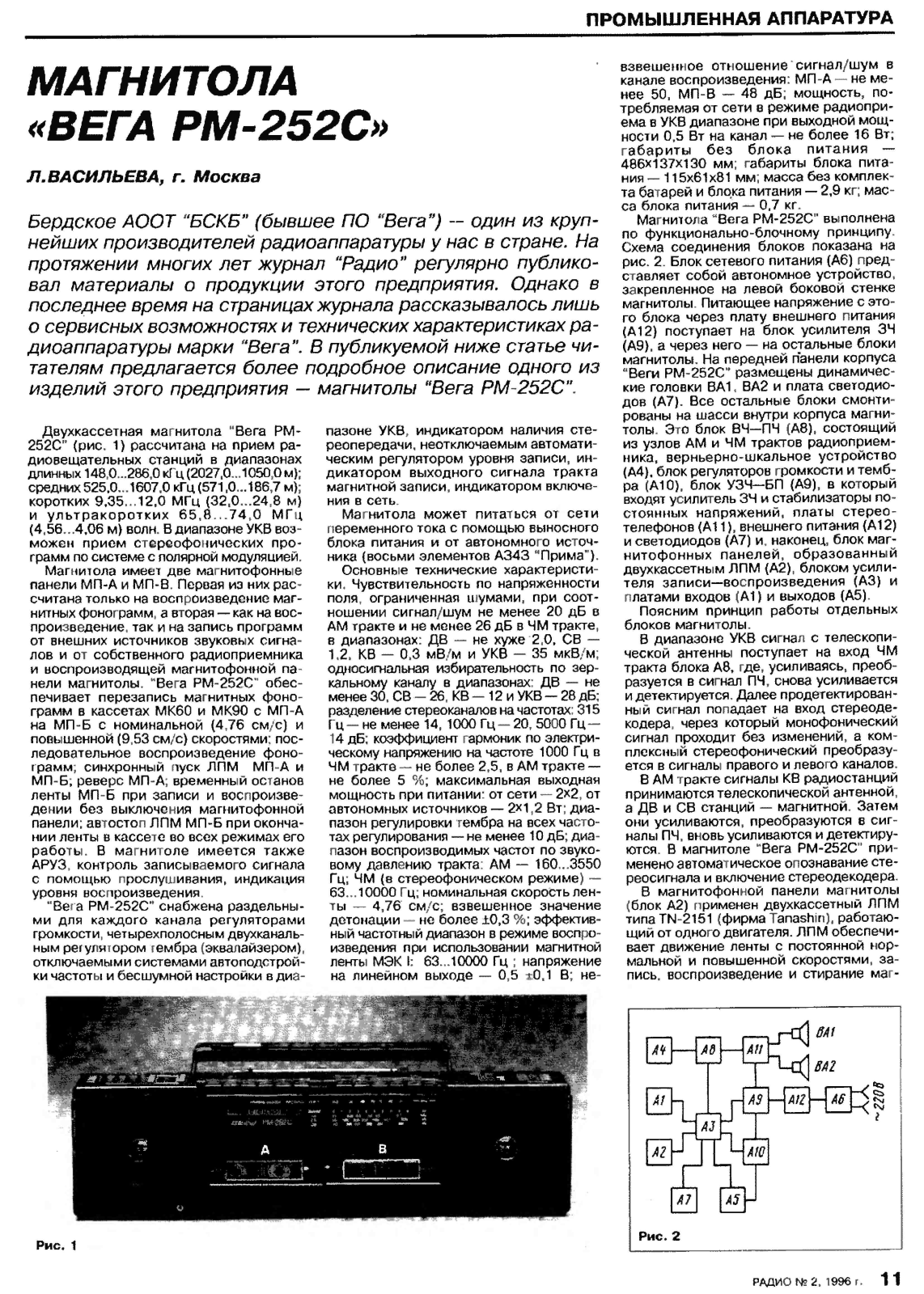 Вега РМ-252С Service Manual