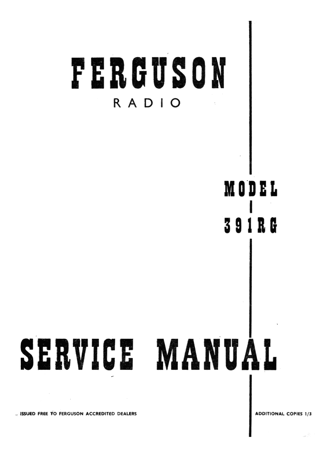 Ferguson 391-RG Service manual