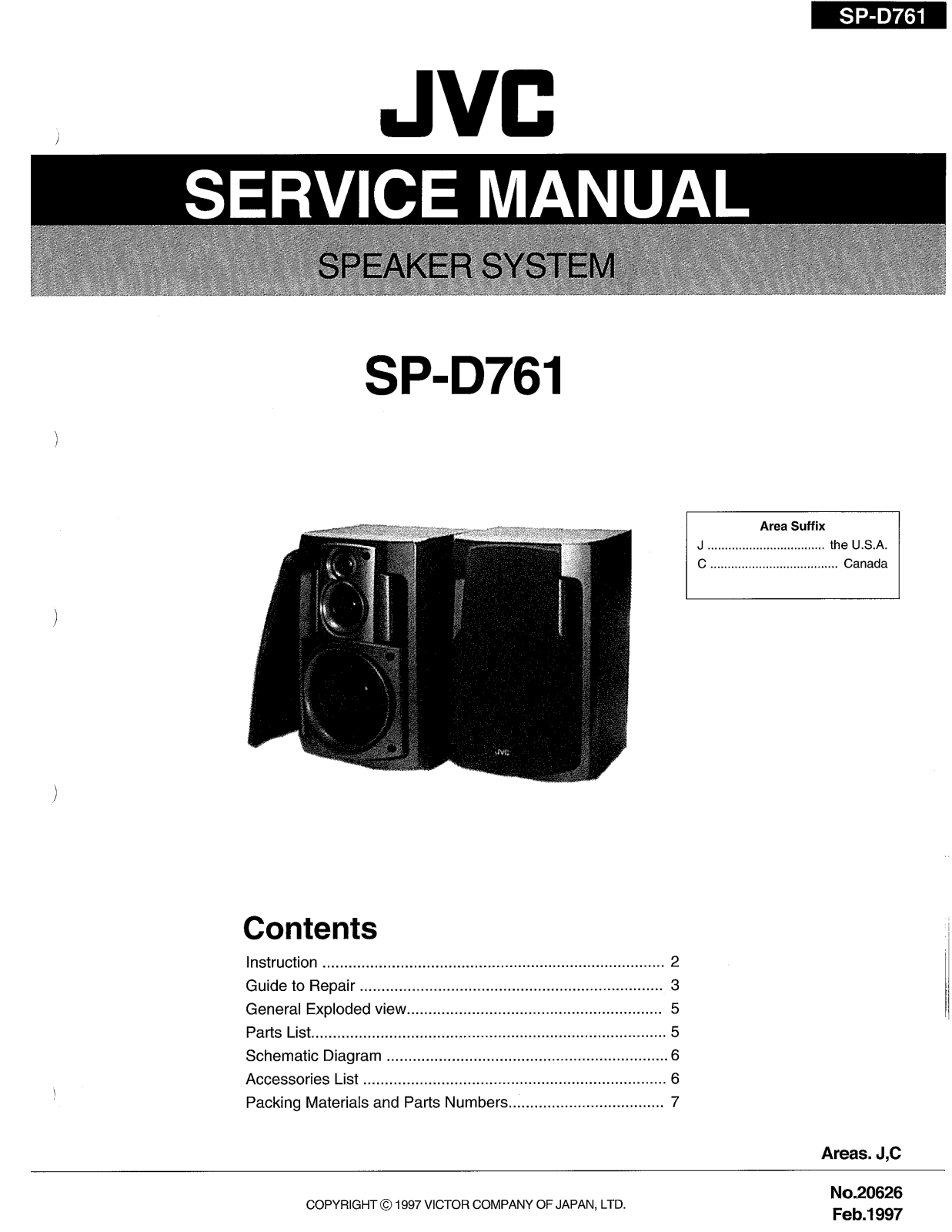 JVC SP-D761 Service Manual