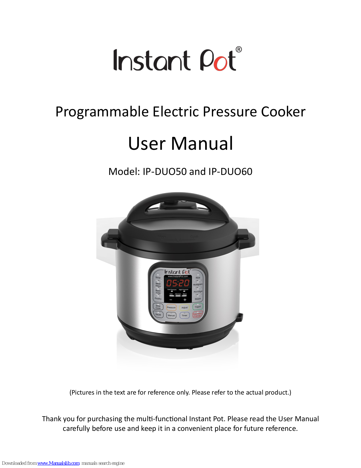 Instant Pot IP-DUO50, IP-DUO60, Smart-60 User Manual - ManualMachine.com