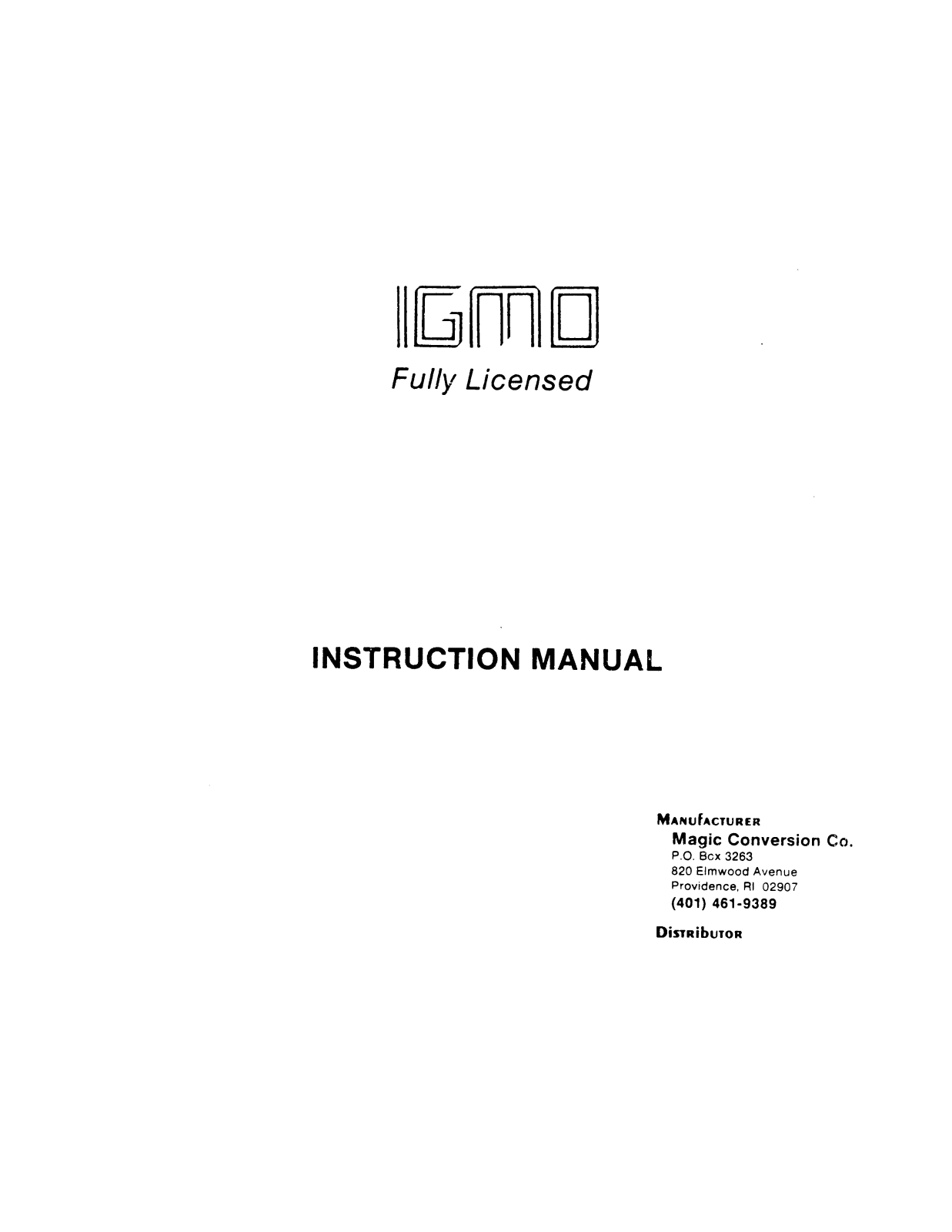 Magic Conversions IGMO User Guide