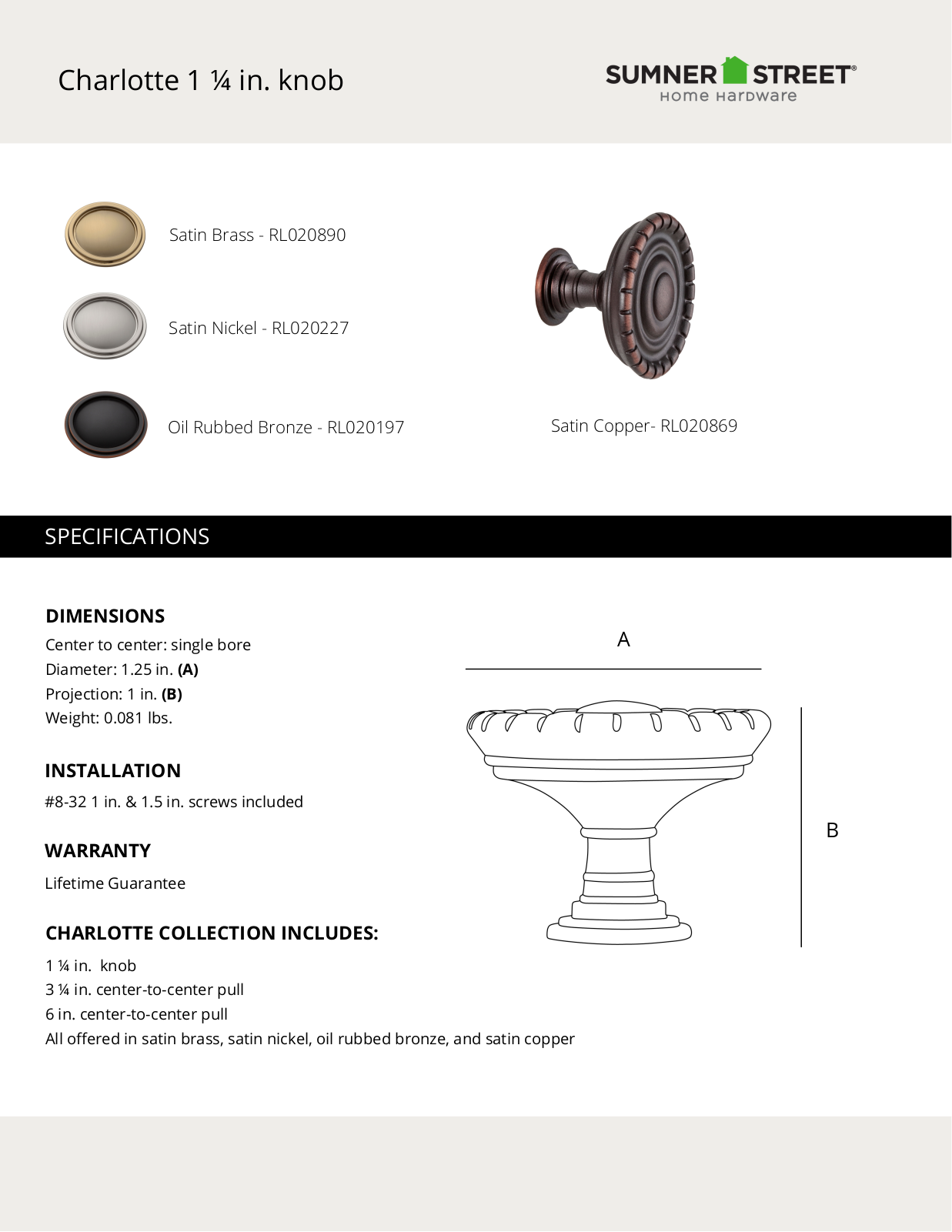 Sumner Street Home Hardware CTHD1028 Specifications - ManualMachine.com