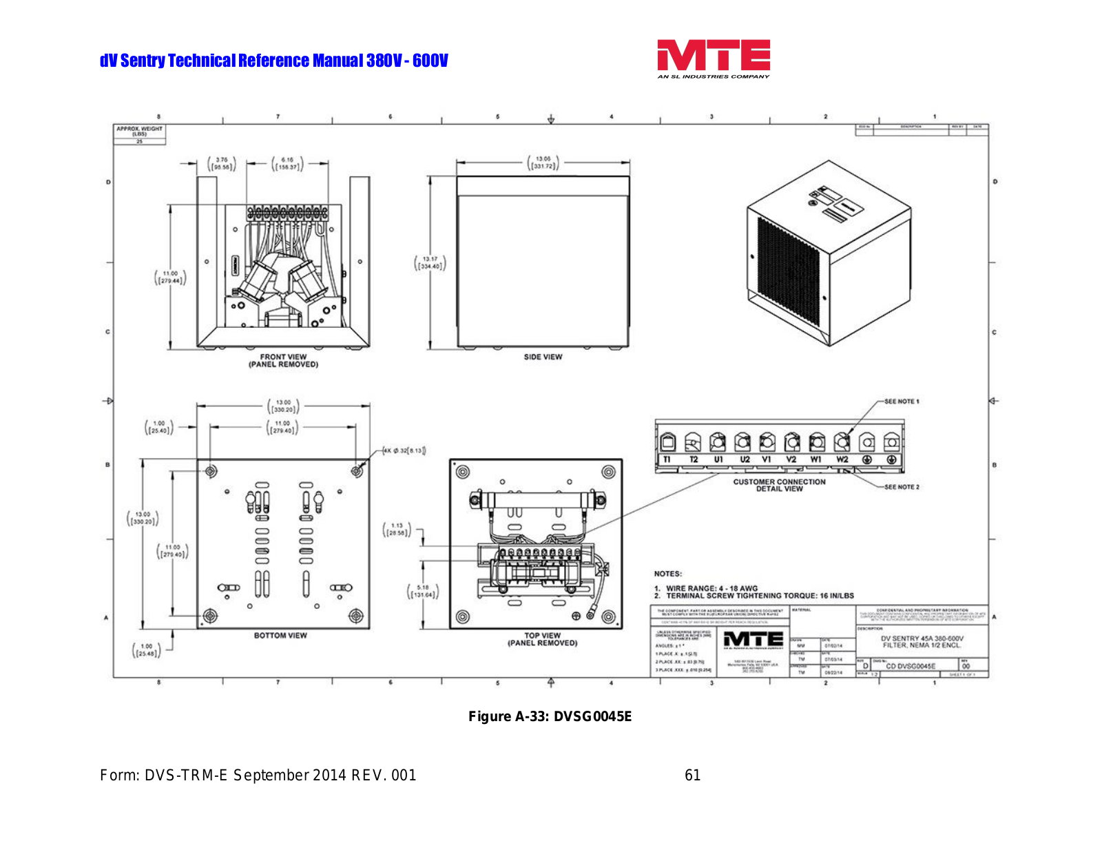 MTE DVSG0045E Technical Reference Manual