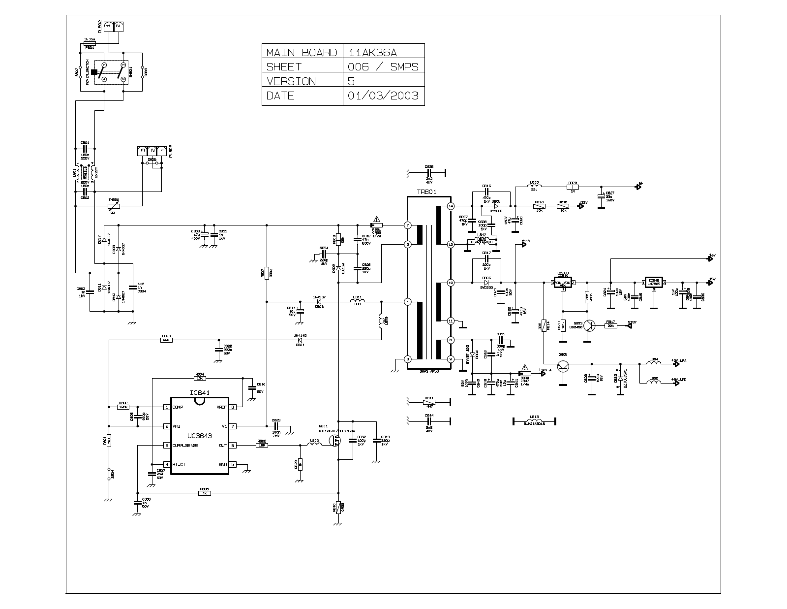 Vestel 11AK36A8 Schematic