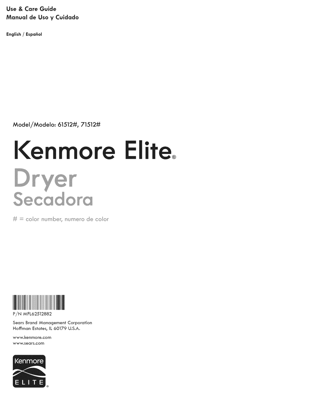 Kenmore Elite 79661512211, 79671513310, 79671512211, 79671512210, 79661513310 Owner’s Manual