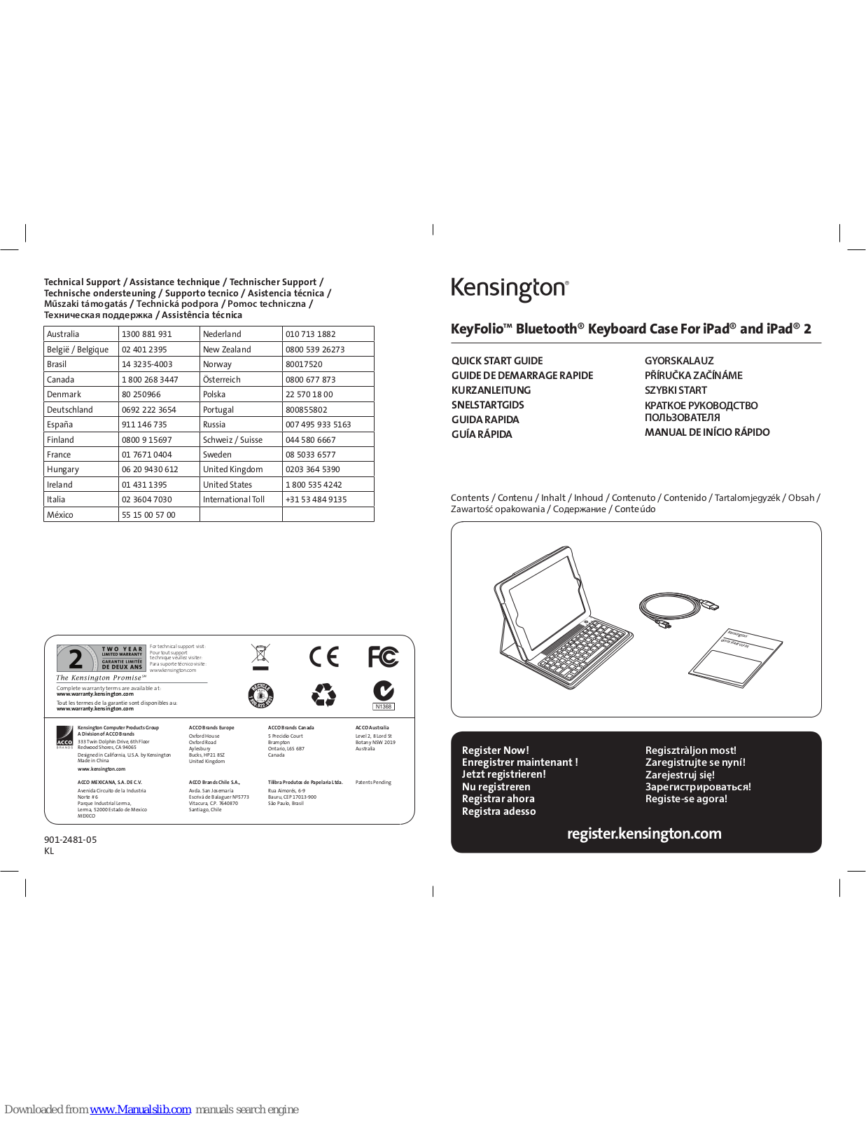 Kensington KeyFolio, KeyFolio Secure Quick Start Manual