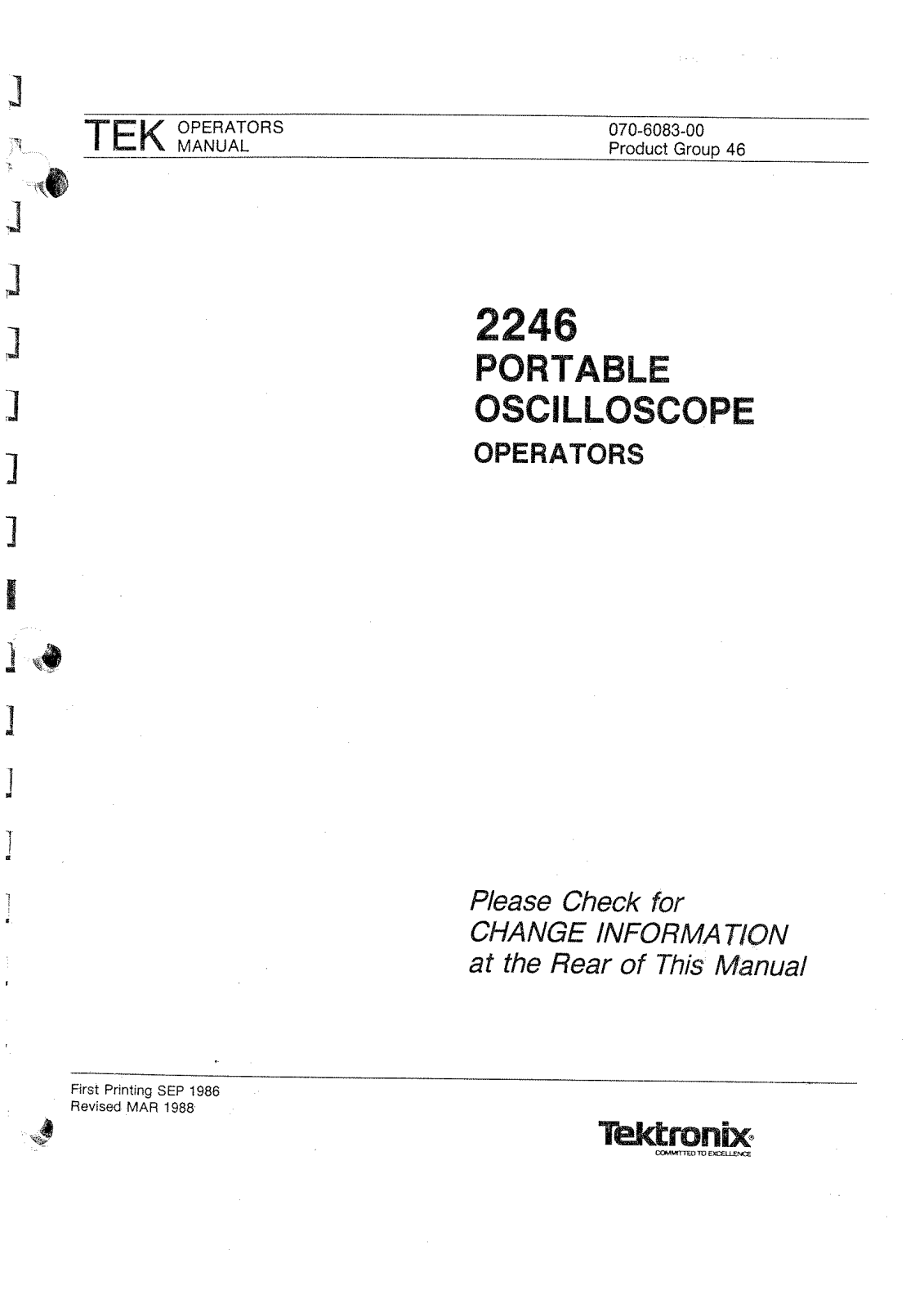 Tektronix 2246 User Manual