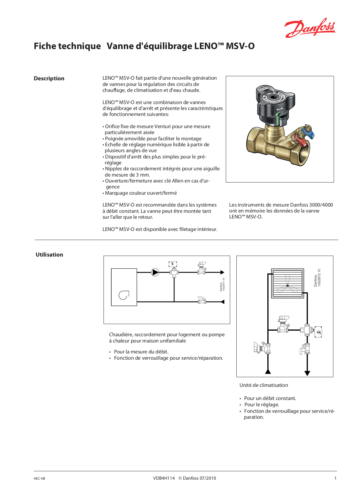 Danfoss LENO MSV-O Data sheet