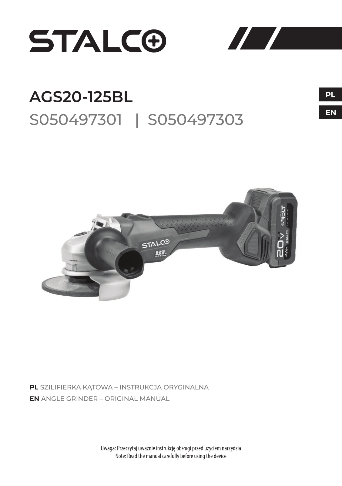 STALCO AGS20-125BL, s050497301, s050497303 User guide - ManualMachine.com