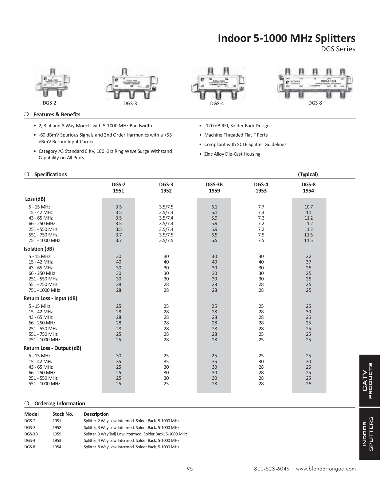 Blonder-Tongue DGS-8 Specifications