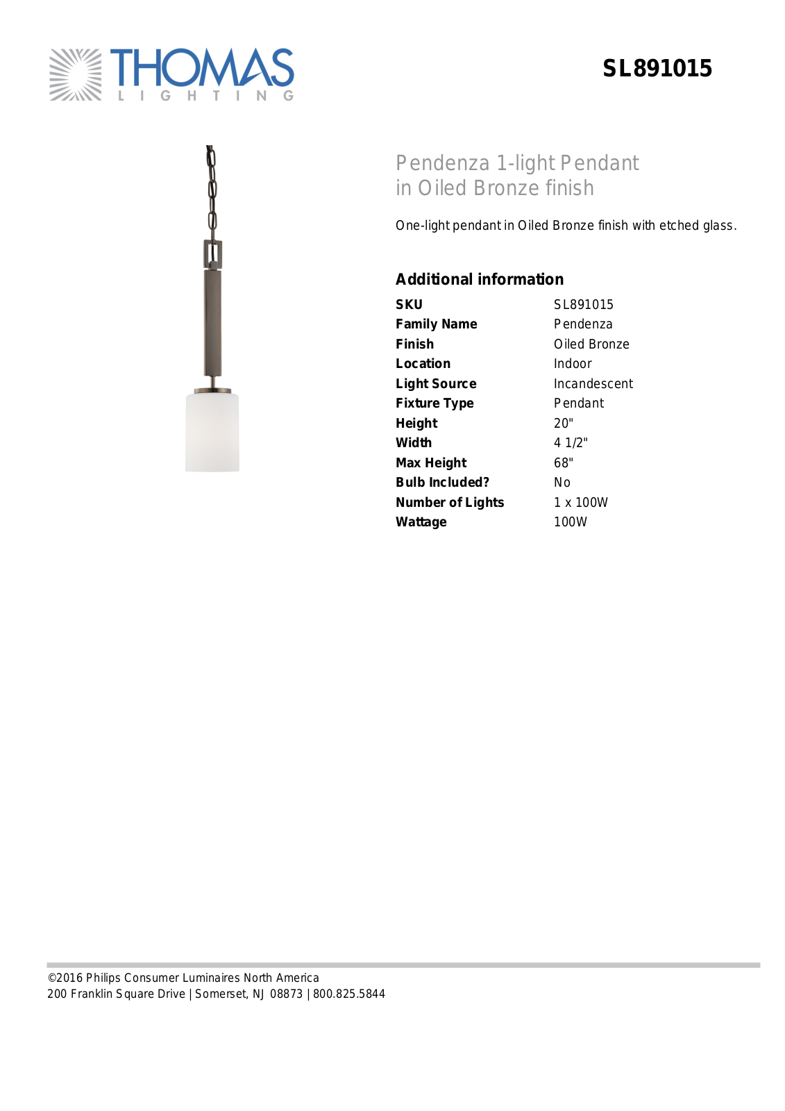 Thomas Lighting SL891015 User Manual - ManualMachine.com