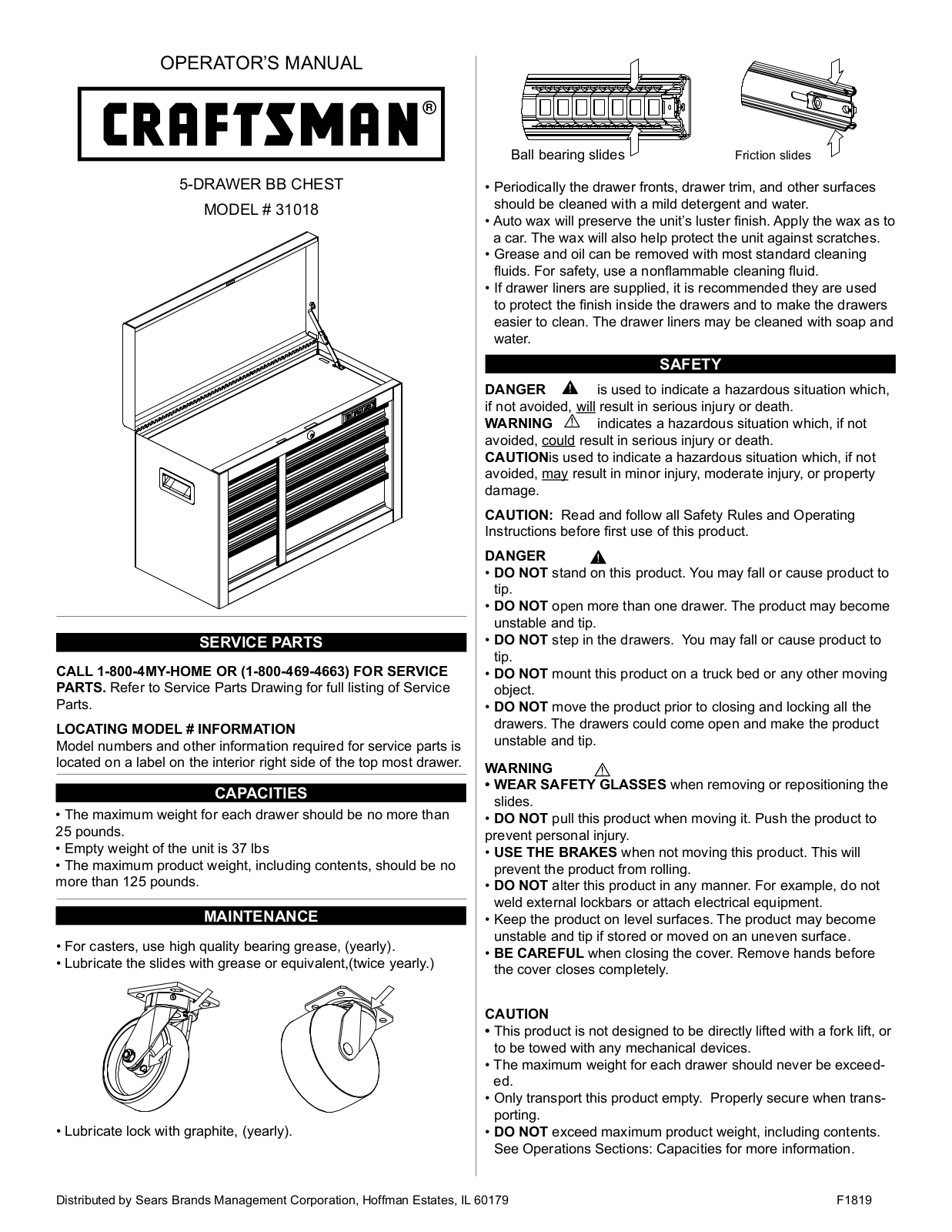 Craftsman 706.310180 User Manual