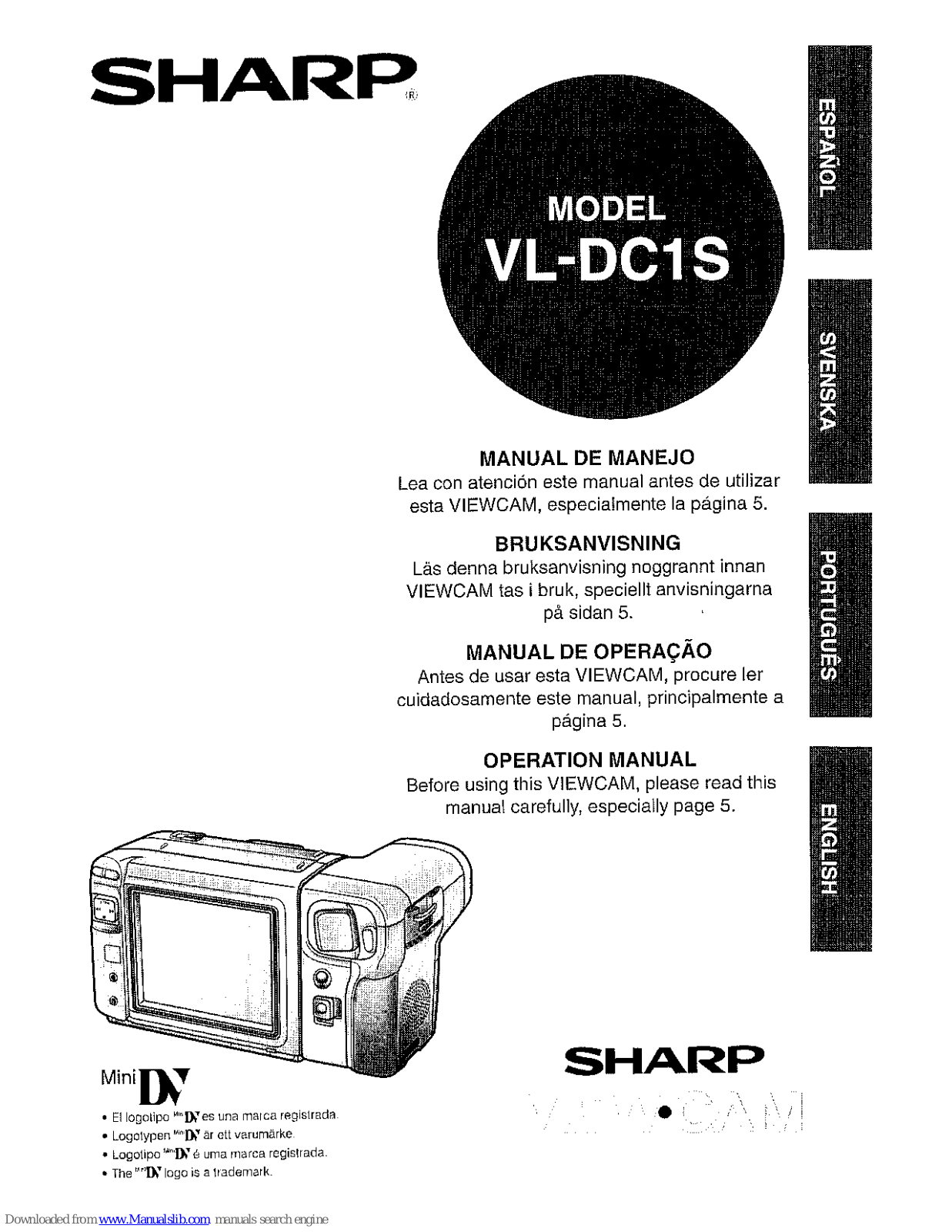 Sharp ViewCam VL-DC1S Operation Manual