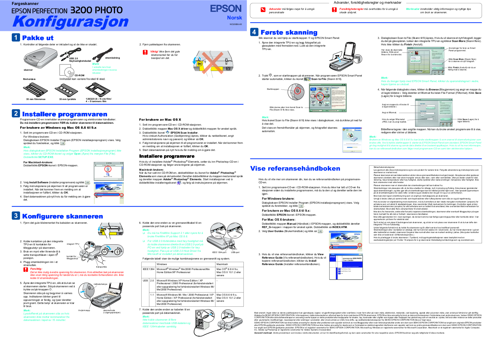 Epson PERFECTION 3200 SETUP GUIDE