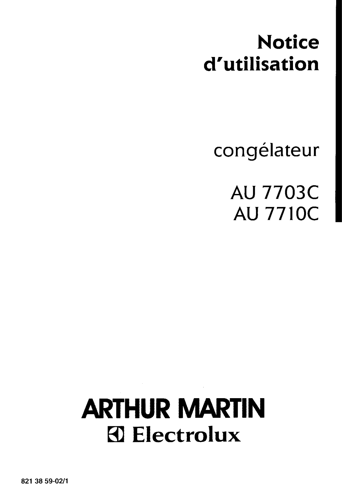 Arthur martin AU7710C, AU7703C User Manual