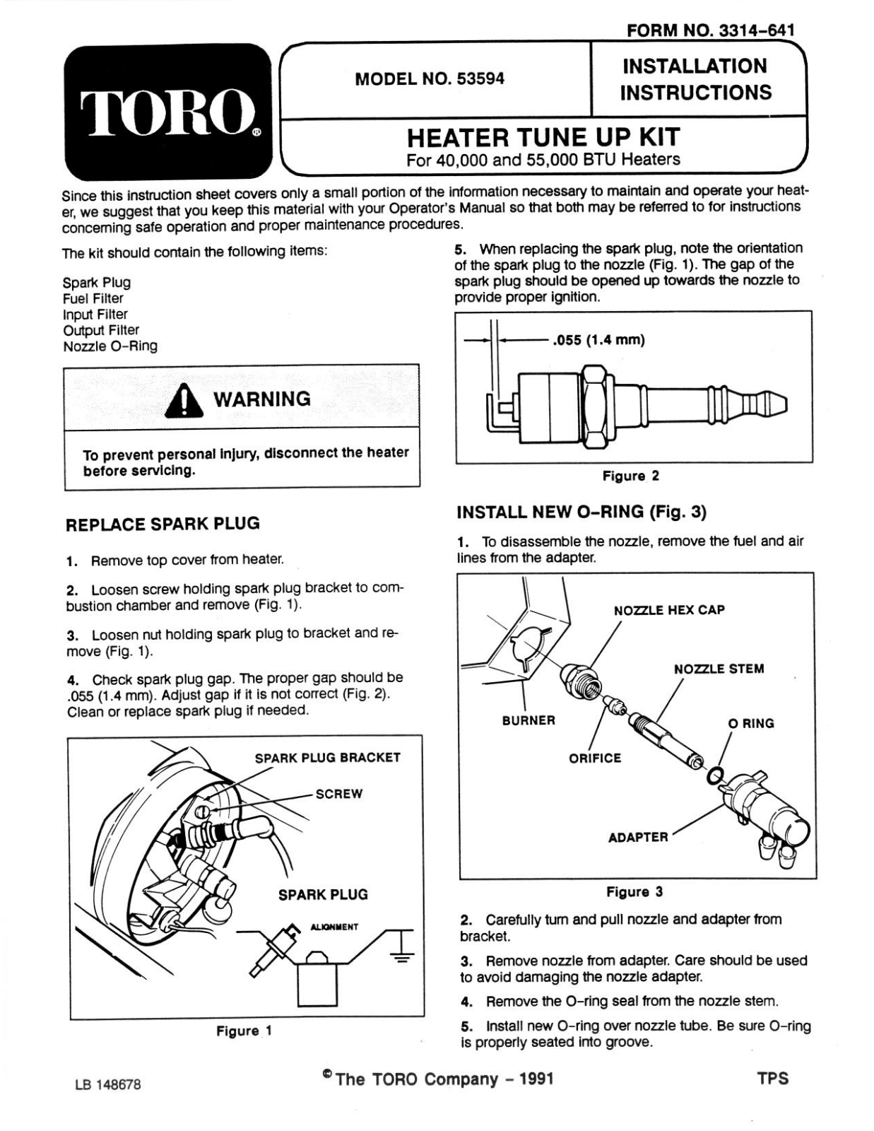 Toro 53594 Installation Instructions