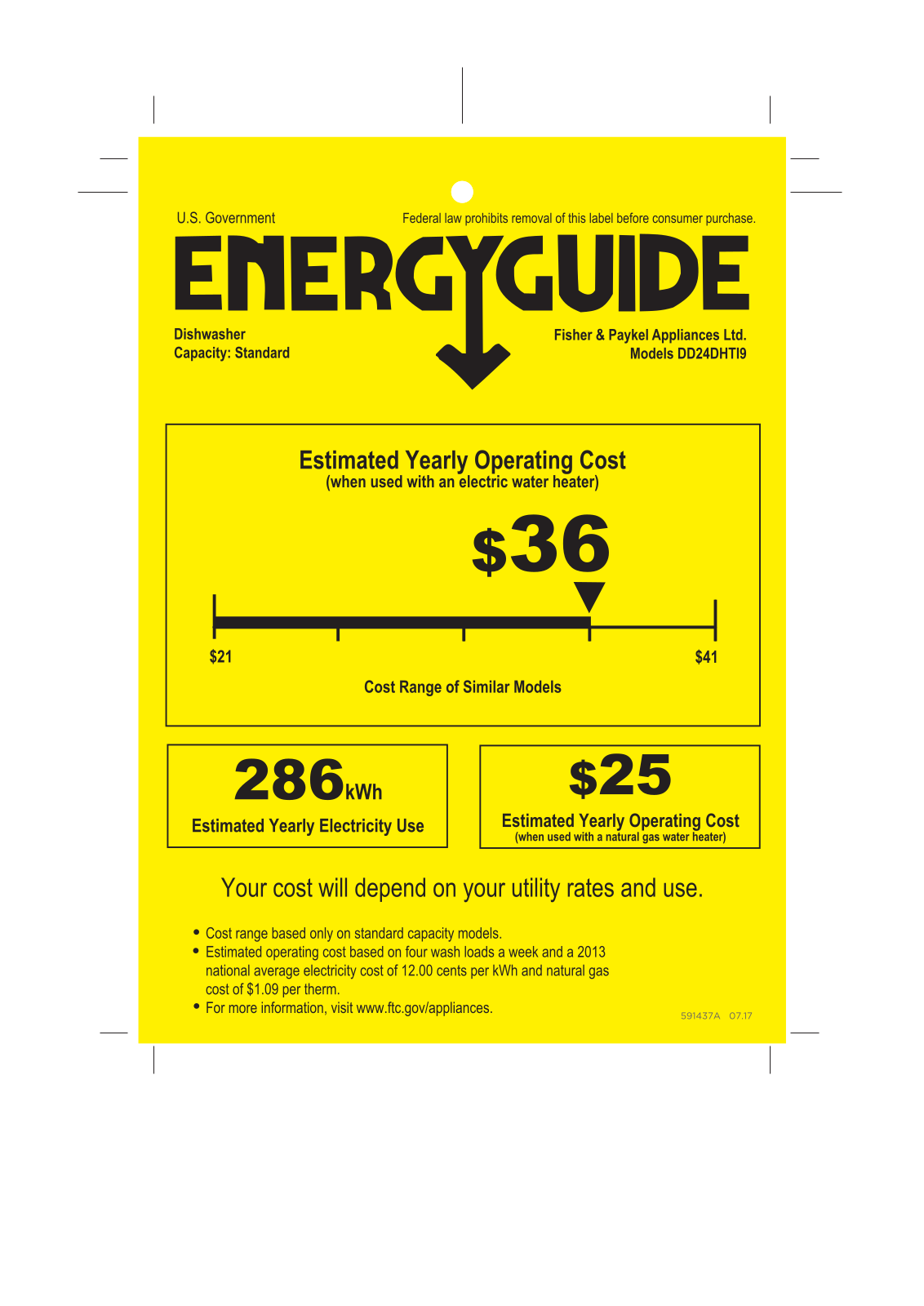 Fisher Paykel DD24DHTI9N Energy Label