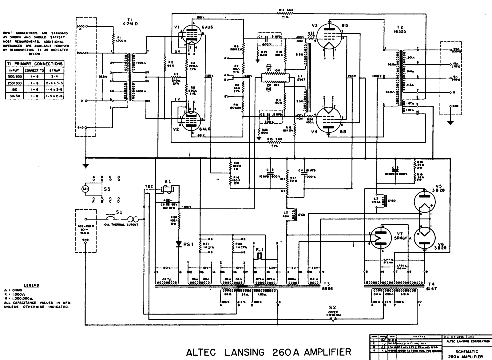 Altec 260a schematic