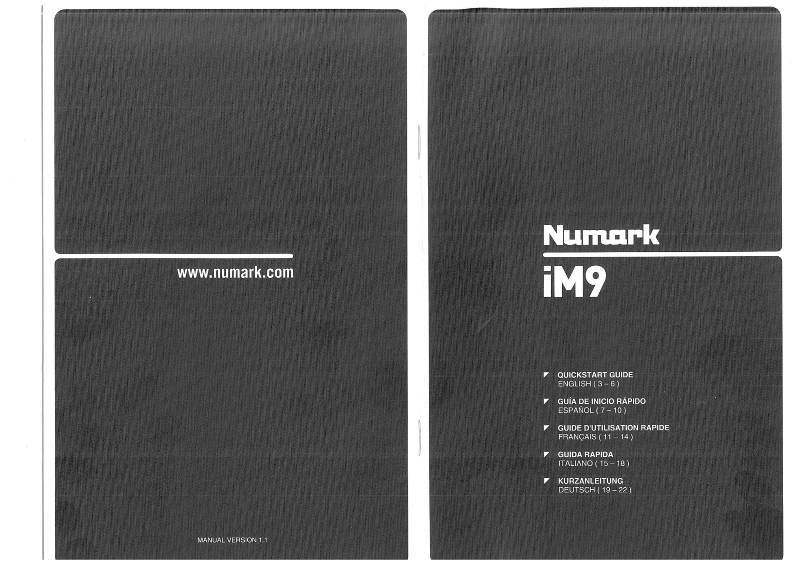 Numark iM9 Quick Start Guide