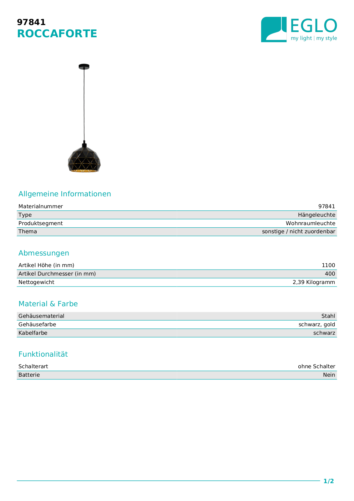 Eglo 97841 Service Manual