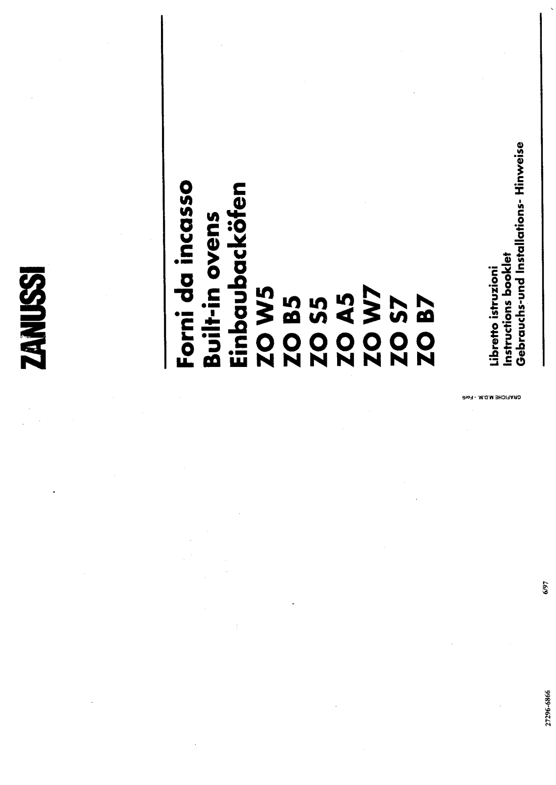 Zanussi ZOS7 User Manual