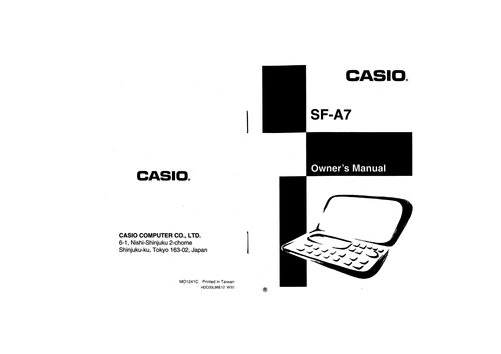 CASIO SF-A7 User Manual